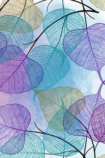 树叶肌理彩色平铺底纹