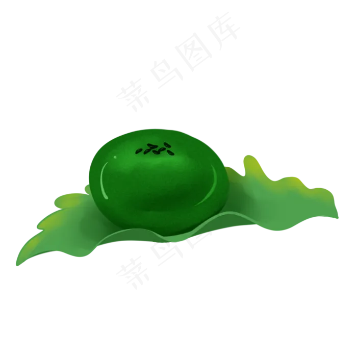 放在青叶上的青团(2000X2000(DPI:300))psd模版下载