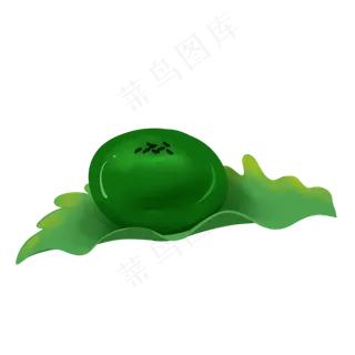 放在青叶上的青团