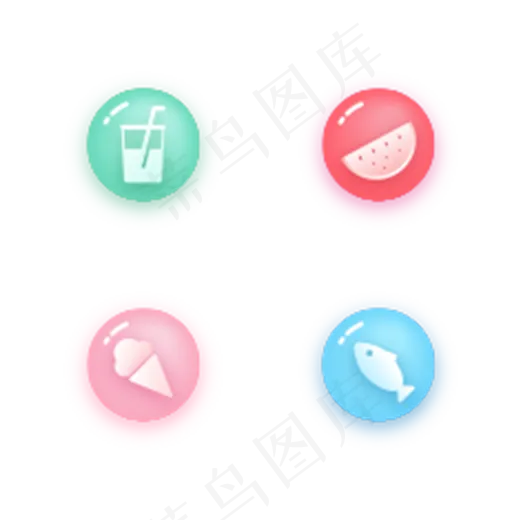 彩色渐变饮食电商ICON(520X520(DPI:300))psd模版下载