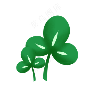 手绘卡通美丽绿色叶子