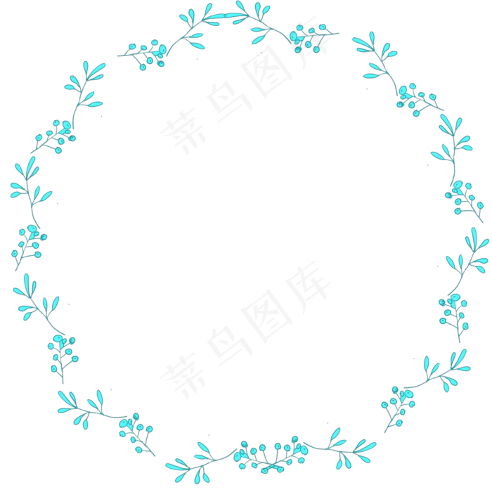 绿色花环花边小框