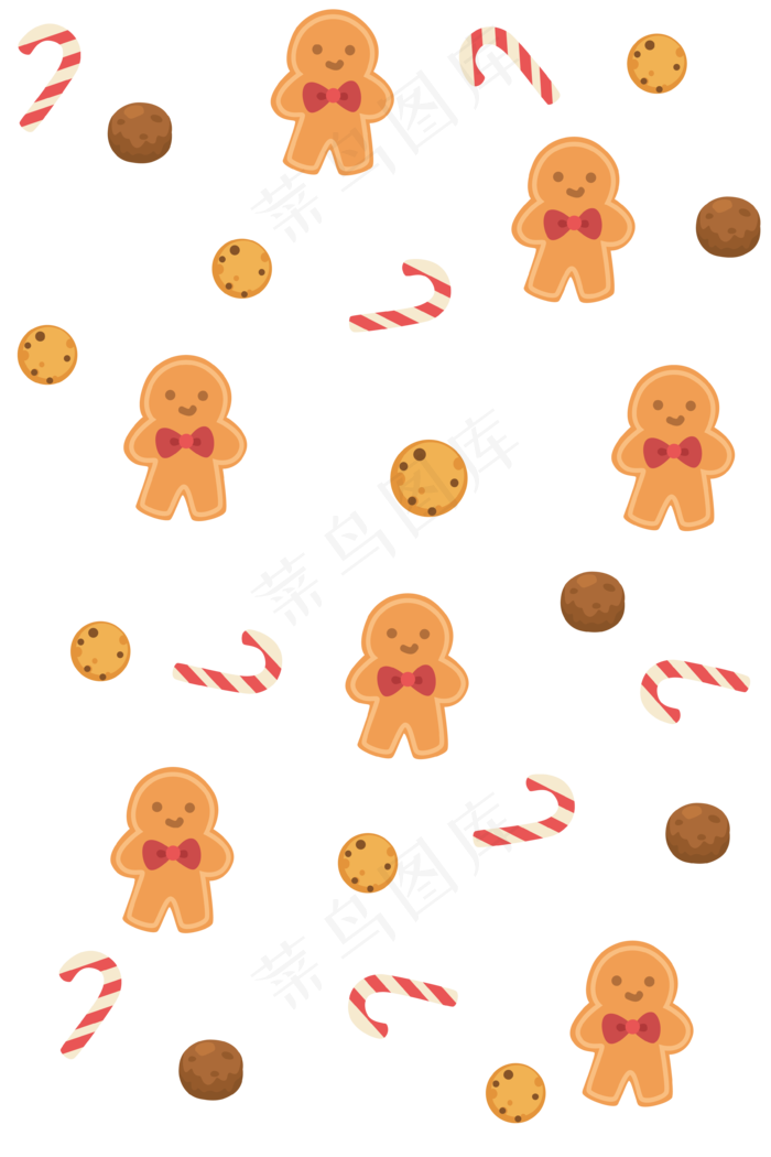 卡通小人饼干底纹,免抠元素