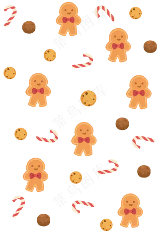 卡通小人饼干底纹,免抠元素