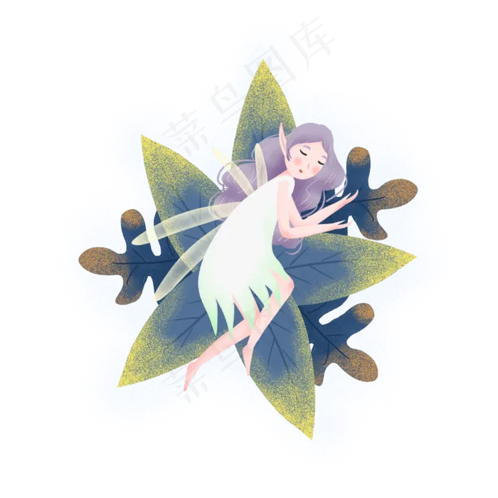 夏季睡觉的小精灵(2000X2000(DPI:300))psd模版下载