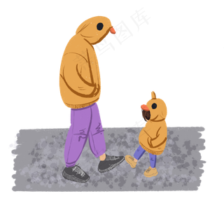 父亲节穿亲子装的爸爸和女儿互动