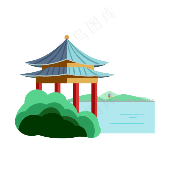 古风园林凉亭(3000X3000(DPI:299))psd模版下载
