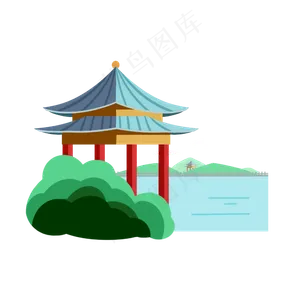 古风园林凉亭