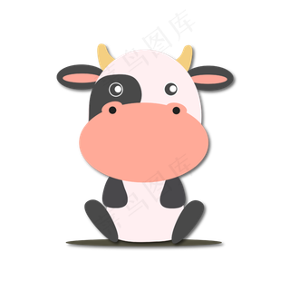矢量手绘卡通奶牛,免抠元素