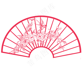 卡通手绘剪纸花鸟,免抠元素