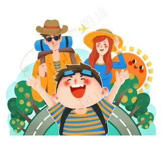 六一儿童节亲子游,免抠元素