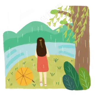 清明节女孩思念故人,免抠元素 清明节女孩思念故人,免抠元素