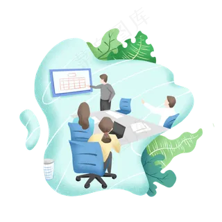 商务办公绿植噪点风格,免抠元素