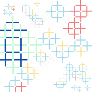 彩色几何印花装饰图,免抠元素