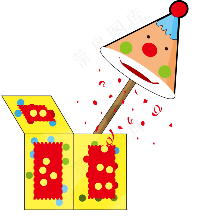 愚人节吓人玩具插画