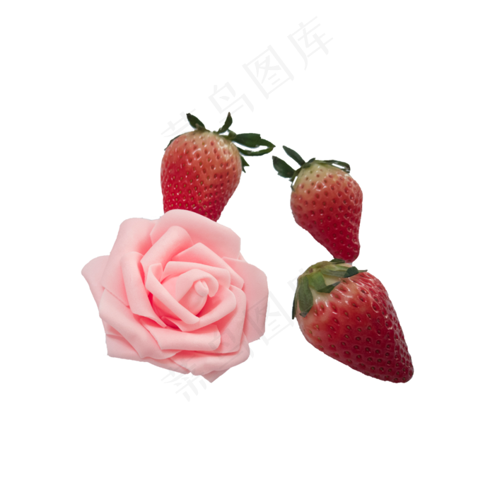 草莓花朵实拍免抠