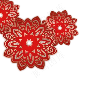 节日立体剪纸手绘,免抠元素