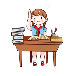 手绘卡通开学日小学生,免抠元素