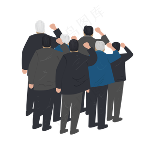 建党节手绘宣誓的老党员