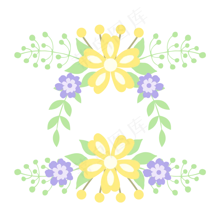 小清新花框矢量素材,免抠元素(2000*2000px 300 dpi )ai矢量模版下载