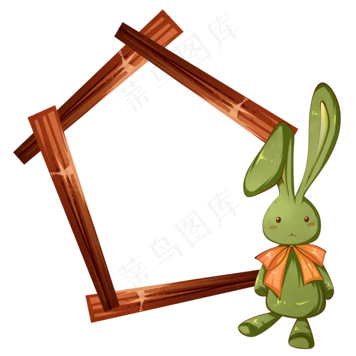 玩具兔子边框(2000X2000(DPI:299))psd模版下载