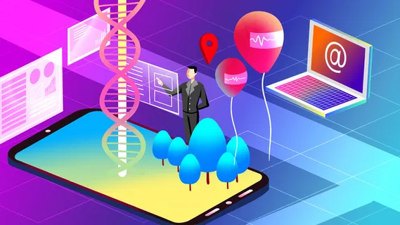 蓝色系扁平风互联网信息科技配图