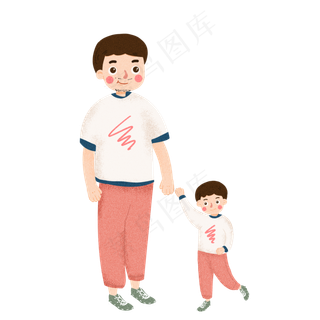 可爱父子父亲节设计素材