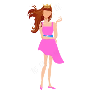 矢量妇女节卡通女神人物,免抠元素
