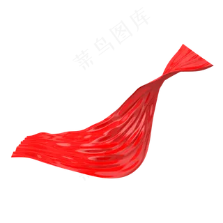 C4D立体中国红丝带装饰