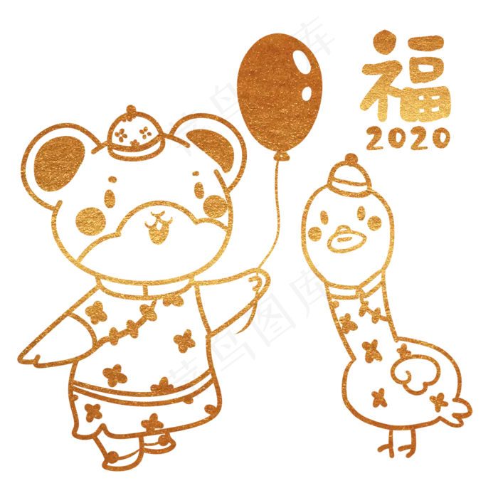 2020新年鼠年形象,免抠元素(2000X2000(DPI:299))psd模版下载