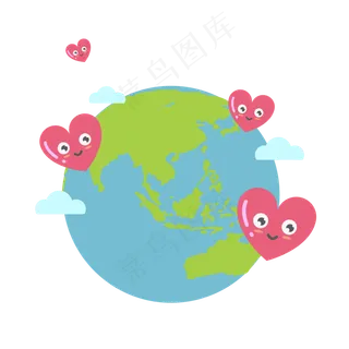 卡通世界地球日矢量图片