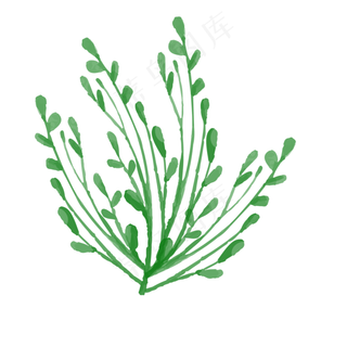 手绘水彩树叶装饰