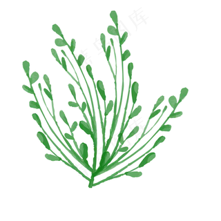 手绘水彩树叶装饰