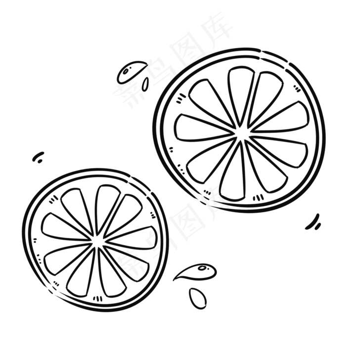 可爱圆形夏季小清新柠檬切片(2000X2000(DPI:300))psd模版下载