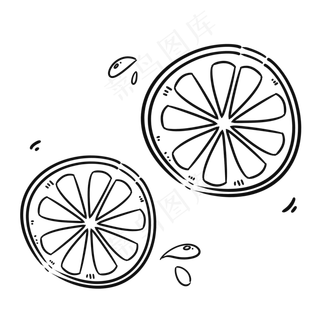 可爱圆形夏季小清新柠檬切片