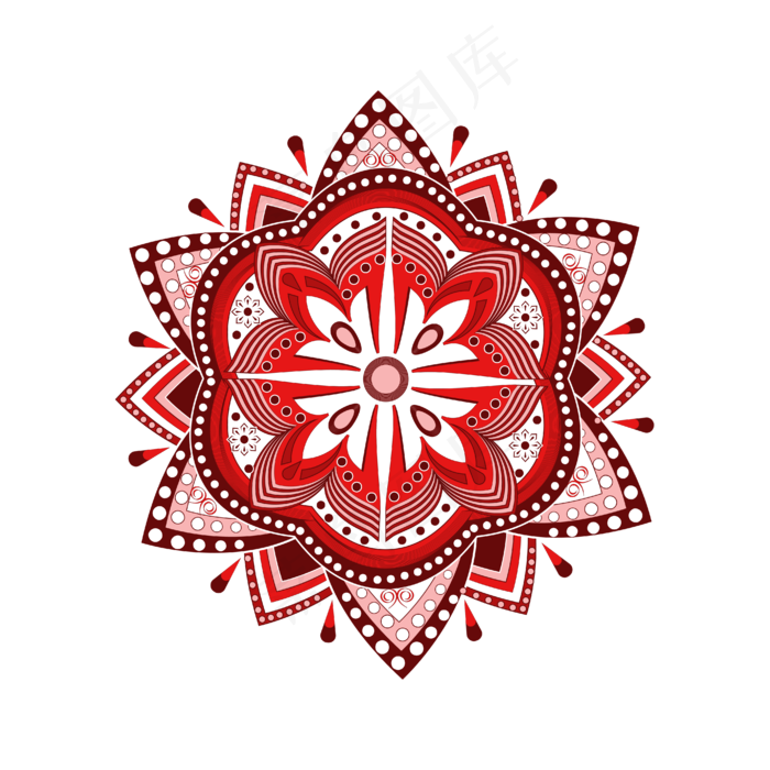 矢量手绘红色花纹,免抠元素(4167*4167px 300 dpi )ai矢量模版下载