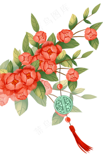 古风红色花枝 古风红色花枝