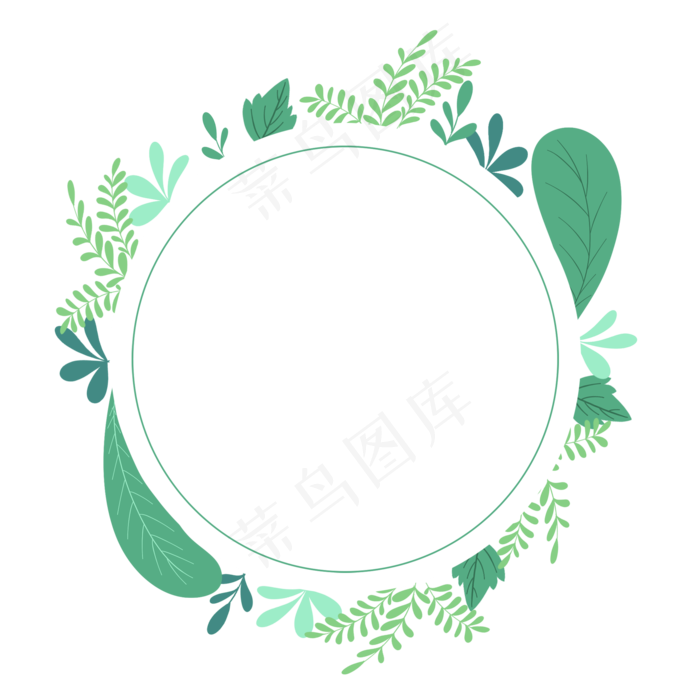 手绘小清新植物边框春天,免抠元素