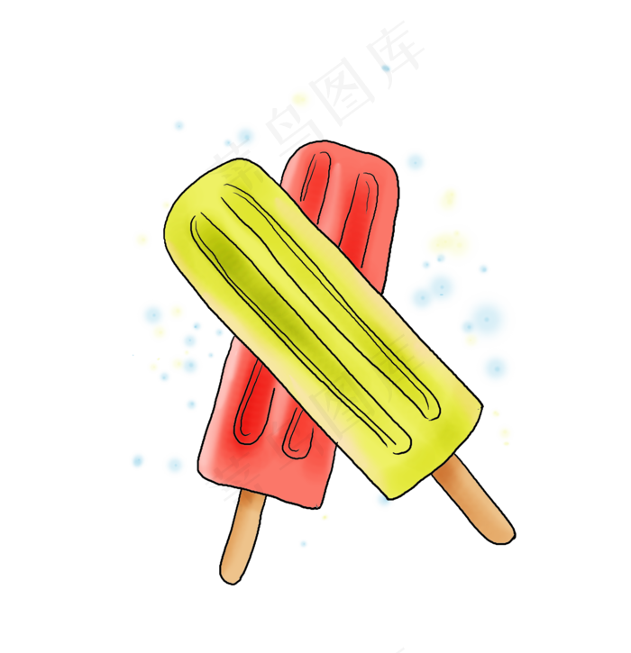 手绘夏季零食雪糕