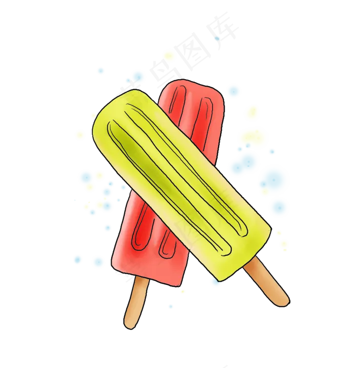 手绘夏季零食雪糕(3508X3631(DPI:300))psd模版下载