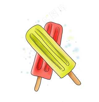 手绘夏季零食雪糕