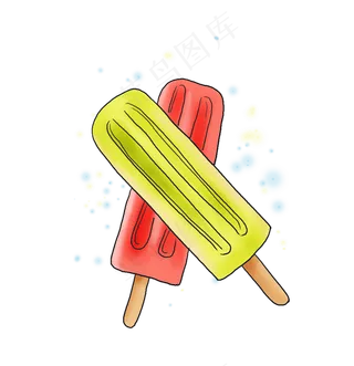 手绘夏季零食雪糕