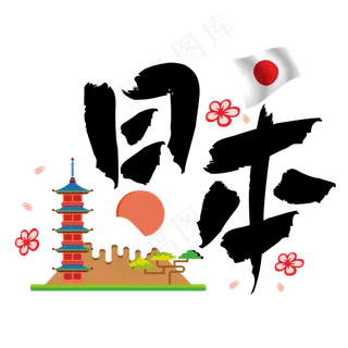 旅游热门城市—日本矢量艺术字