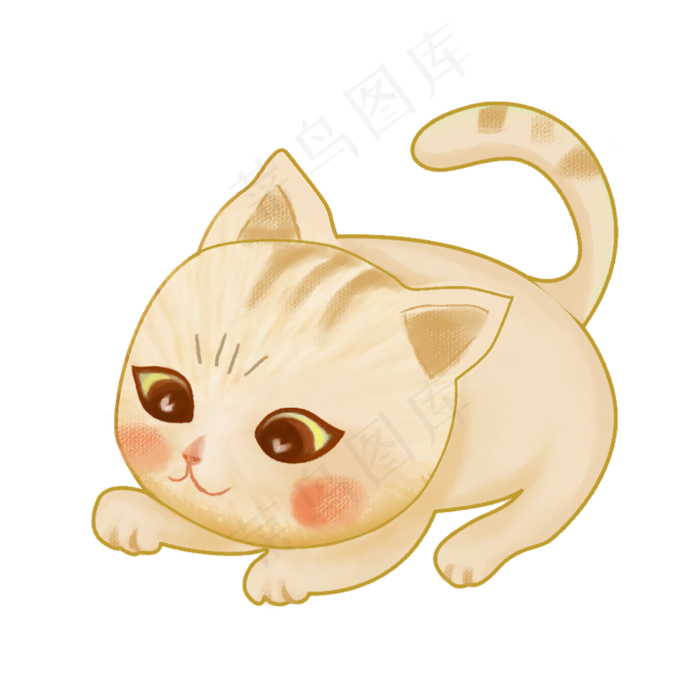 可爱手绘动物psd小猫元素,免抠元素(2000X2000(DPI:150))psd模版下载