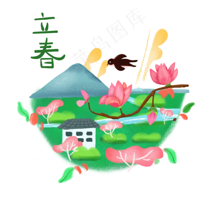 春天二十四节气田野香格里拉PNG装,免抠元素(3000X3000(DPI:300))psd模版下载