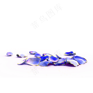 金线蓝玫瑰花瓣装饰