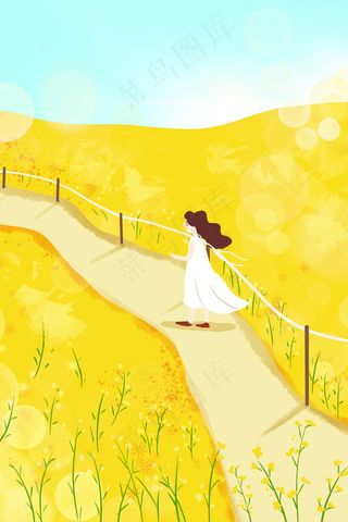 春天观赏油菜花田