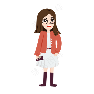 教师节暖色系女老师