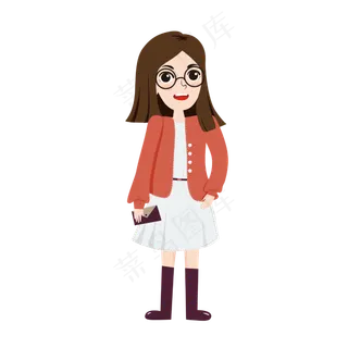 教师节暖色系女老师