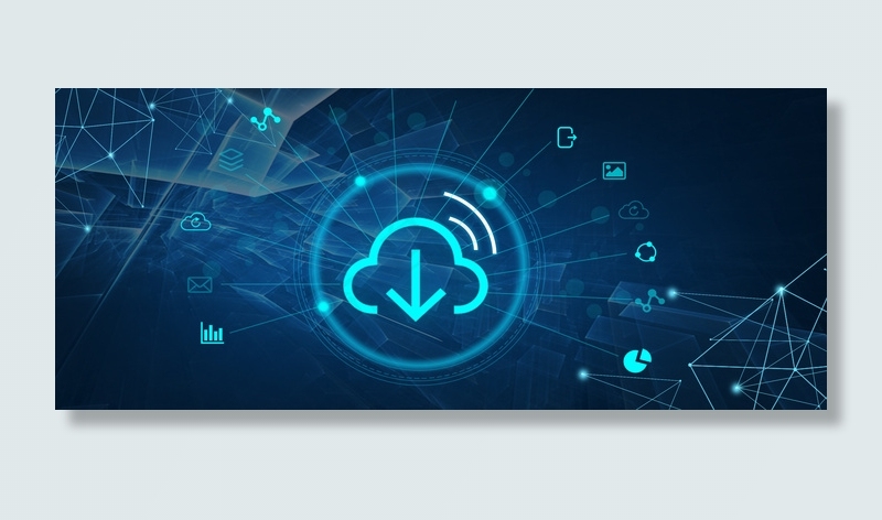 区块链炫光蓝色Banner海报背景